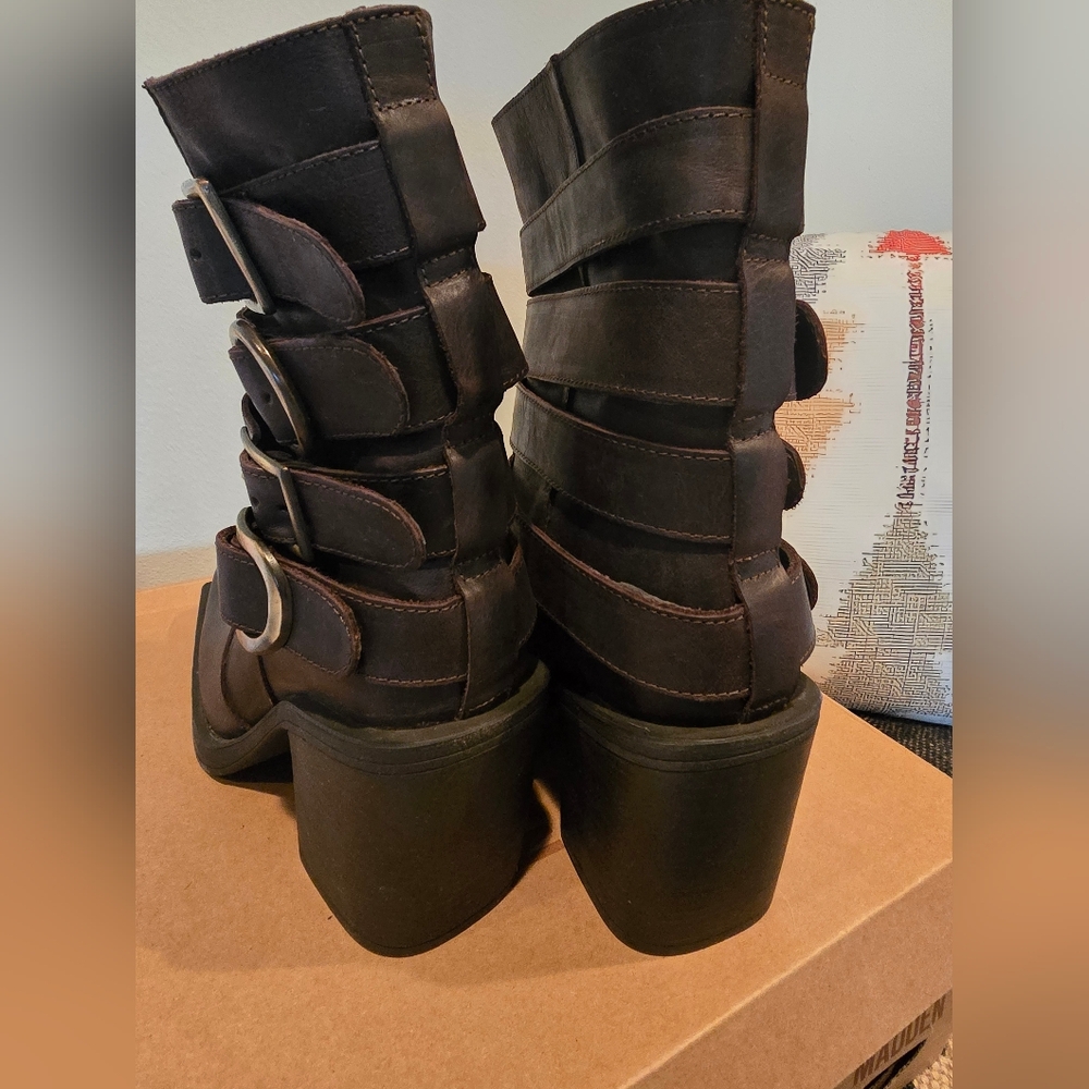 Steve Madden Black Buckle Combat Boots